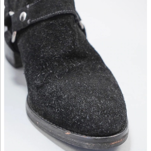 ALL SAINTS BLACK SUEDE ANKLE BOOTIES - Picture 5 of 16